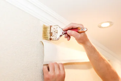 Pose de papier peint à Villaroger — revêtements muraux et toiles de verre